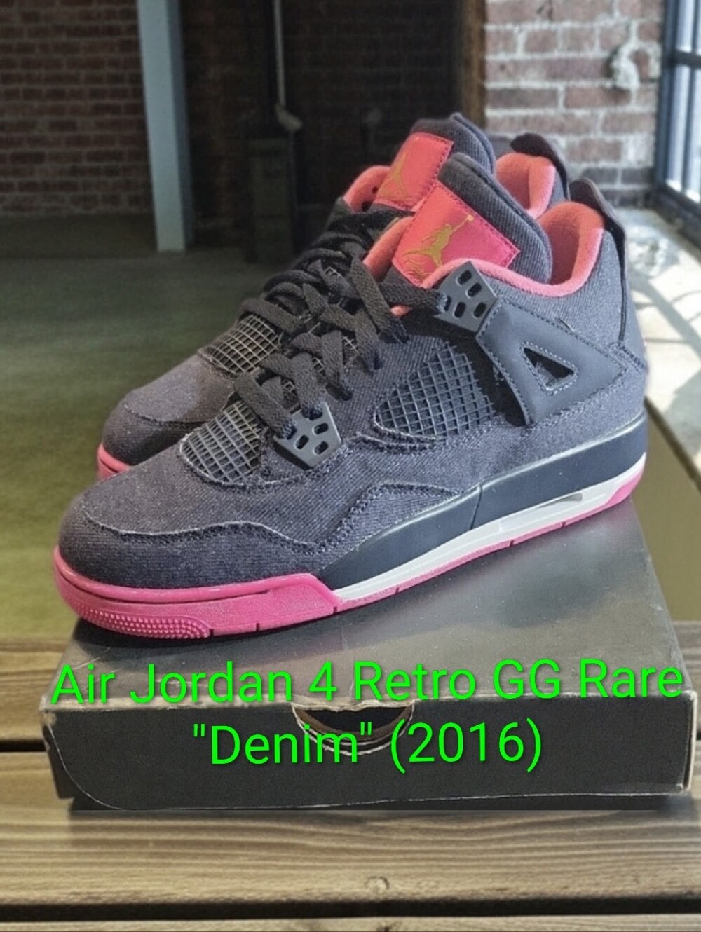 Air Jordan 4 Retro GG Rare "Denim" (2016) M6Y/W7.5 NEW W/BOX